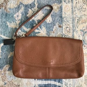 Authentic Coach Tan Leather Wristlet